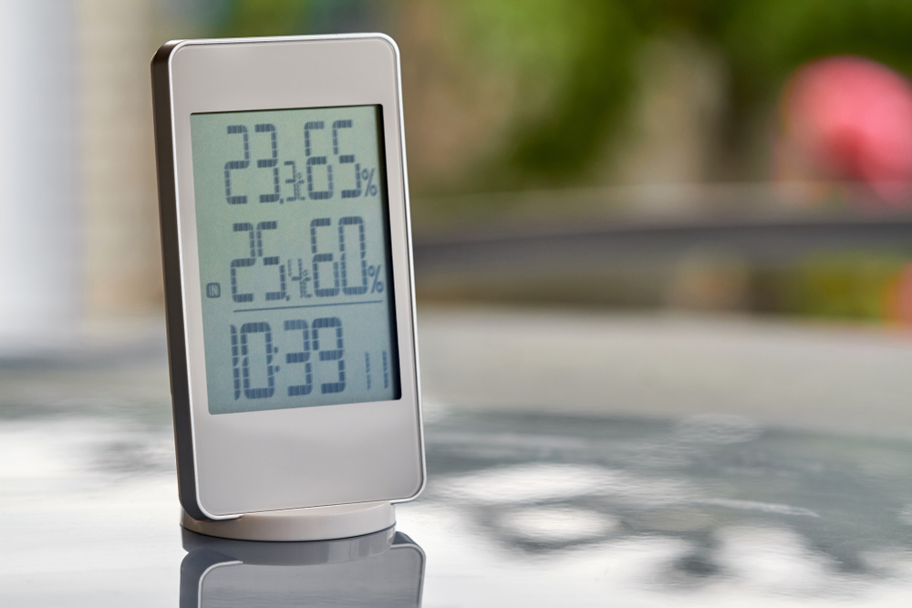 デジタル式の温度・湿度計