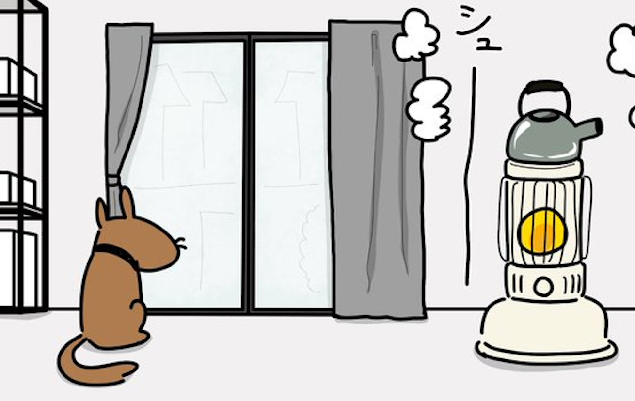 【漫画】第21話：外が見えないっ？！窓の結露をベロベロするワンコが面白い♡【ひばちくん】