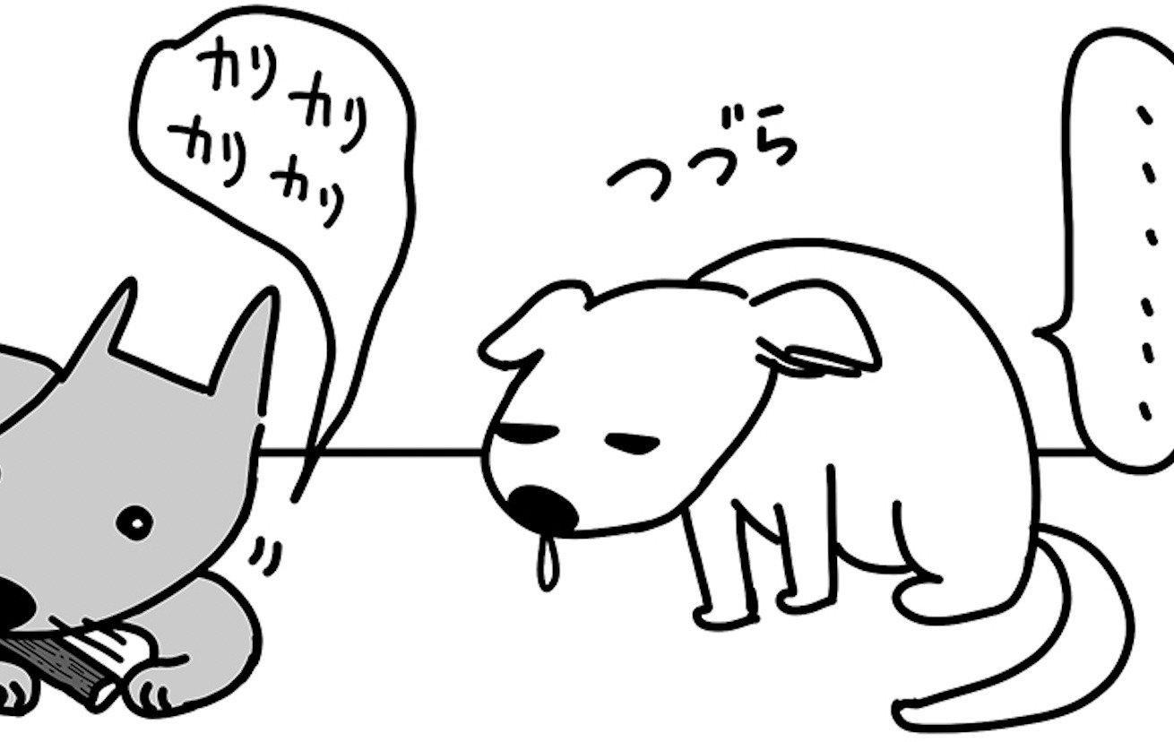【漫画】第22話：「僕も欲しいな・・・」同居犬のおもちゃを狙いにいくワンコが可愛すぎ♡【つづらくん】