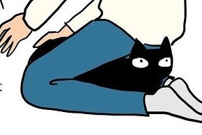 【漫画】第50話：足の間にハマってお尻ポンポン♪猫くんのマイブームが可愛すぎ【ナノくん】