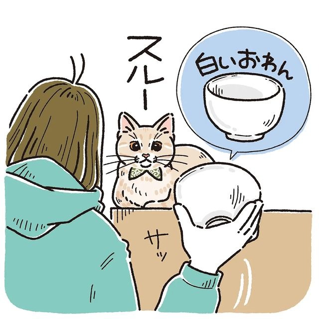 猫　お椀　漫画