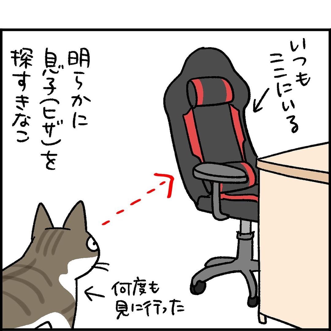 漫画　猫　椅子