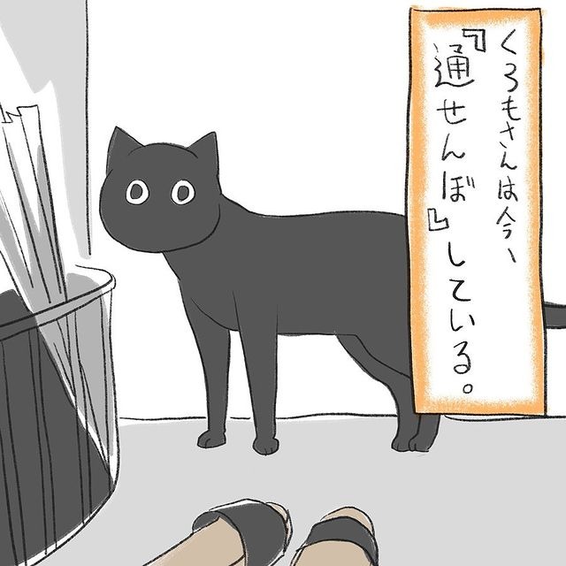 猫　通せんぼ　漫画