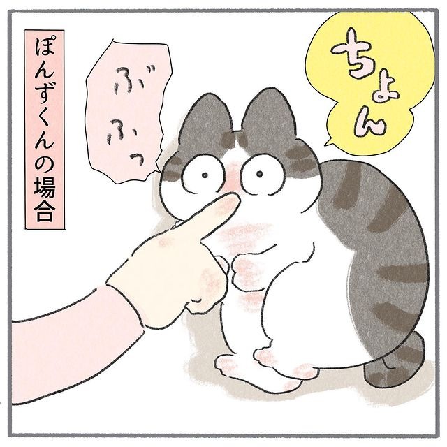 猫　鼻タッチ　漫画