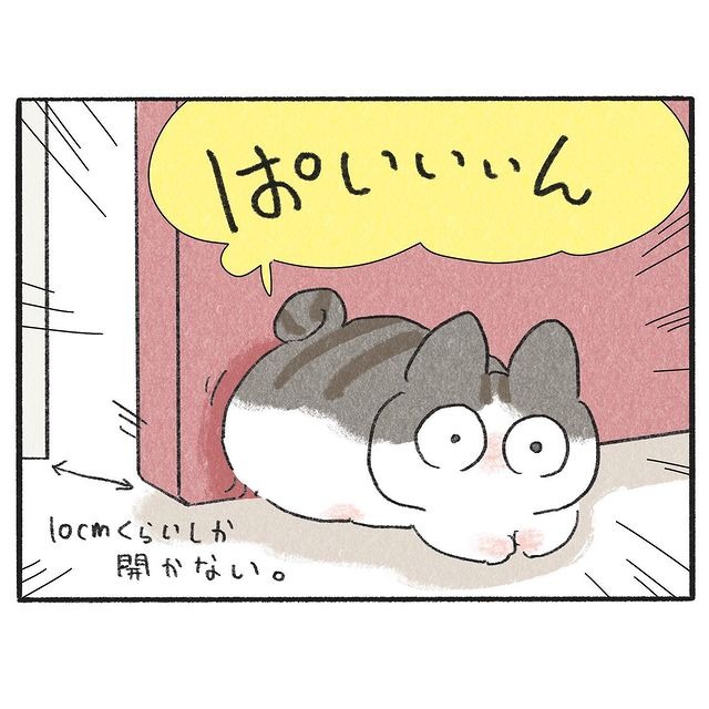 猫　ドア　漫画