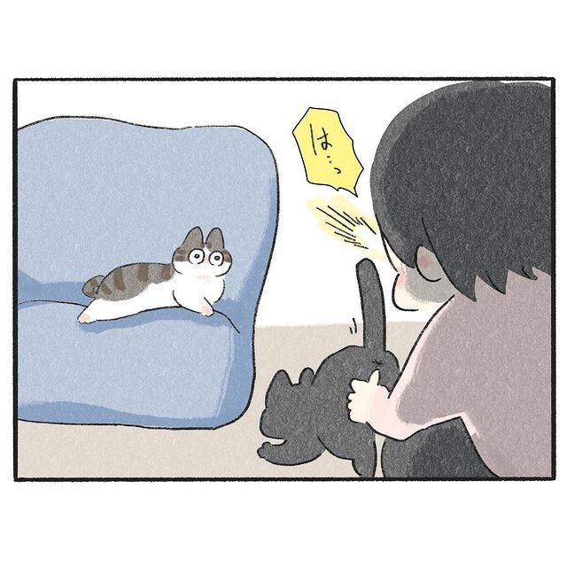猫　見つめる　漫画