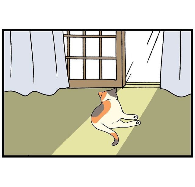 猫　日向ぼっこ　漫画