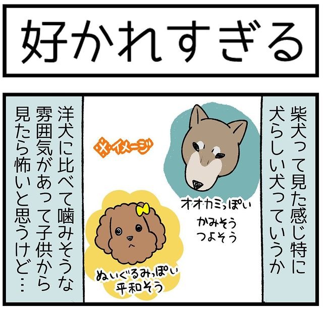 柴犬　洋犬　漫画