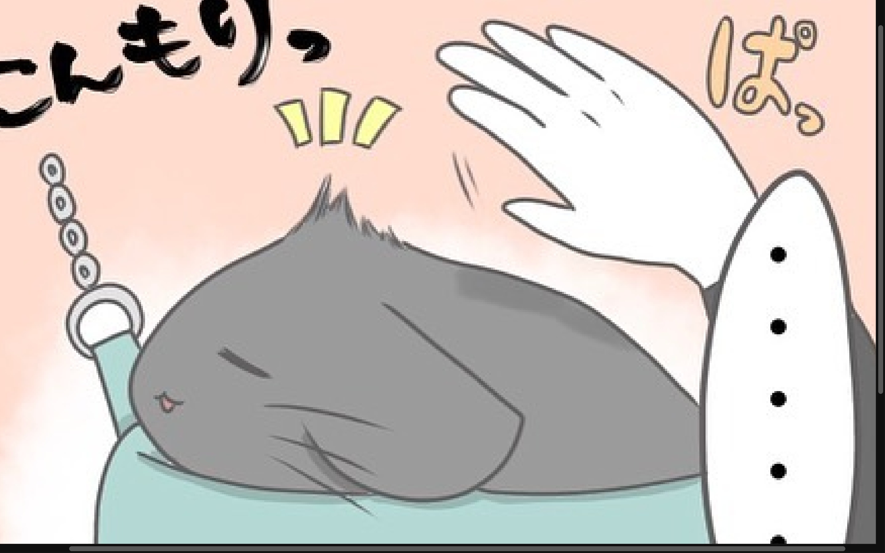 【漫画】第18話：ナデナデのついでに…♡キュートな寝癖をつけられるチンチラくん【ぽんさんくん】