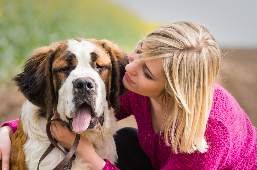 Girl and her big dog