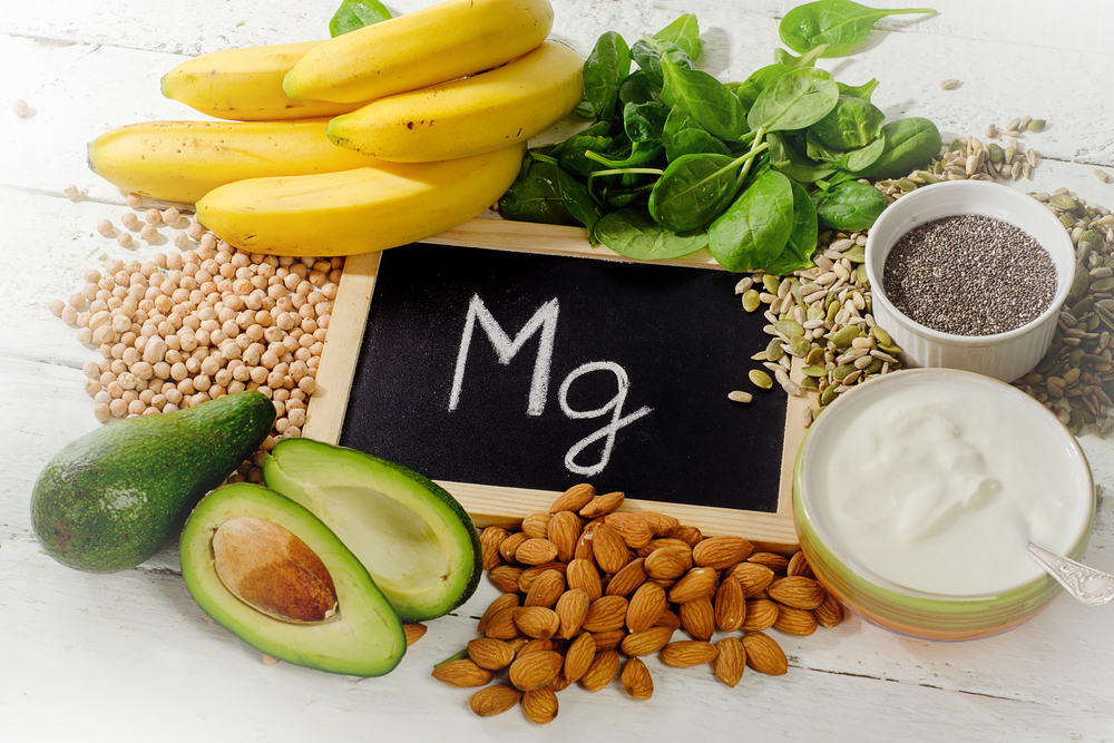 Products containing magnesium. Healthy food. View from above