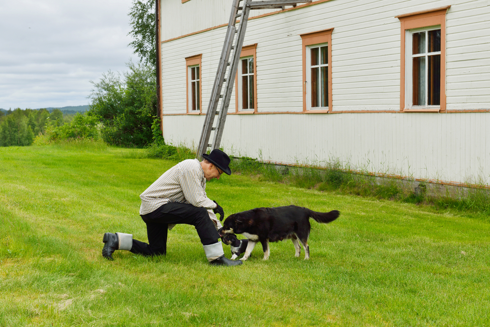 Middle-aged man with dog